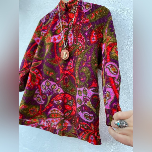 Vintage 60’s Flower Child Groovy Tunic Blouse/ Vintage Boho Hippie Paisley Top - Picture 3 of 13